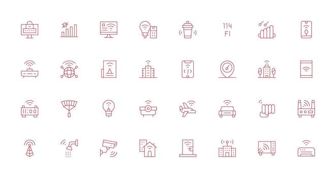32 Thin Line Style Icons from Wifi Collection Modern Line and Glyph Icon Series vector