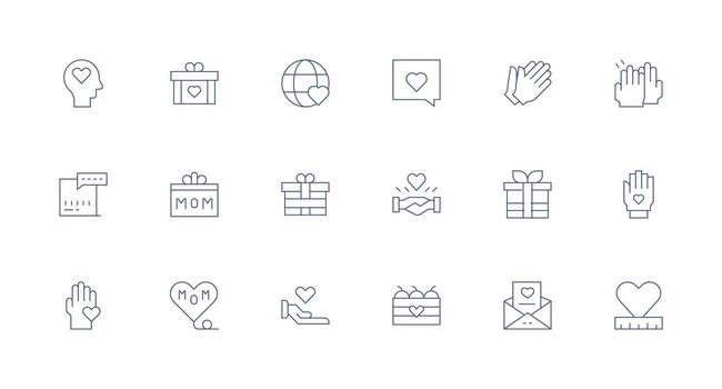 Appreciation featuring 18 Icons in Minimal Line Design Complete Icon Set for Mobile Apps vector