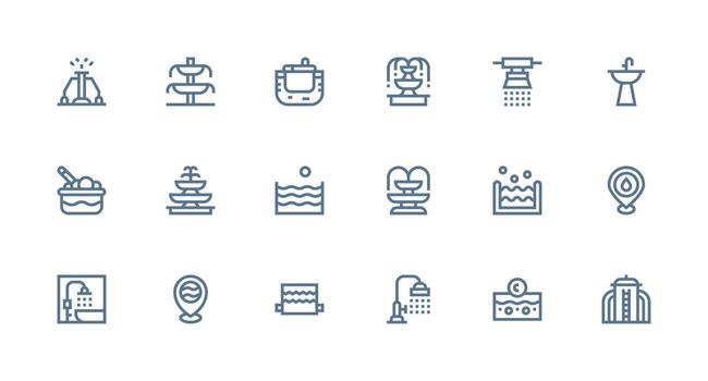 agua característica diseño íconos presentando 18 en fuerte carrera línea estilo completar icono haz para web diseño vector