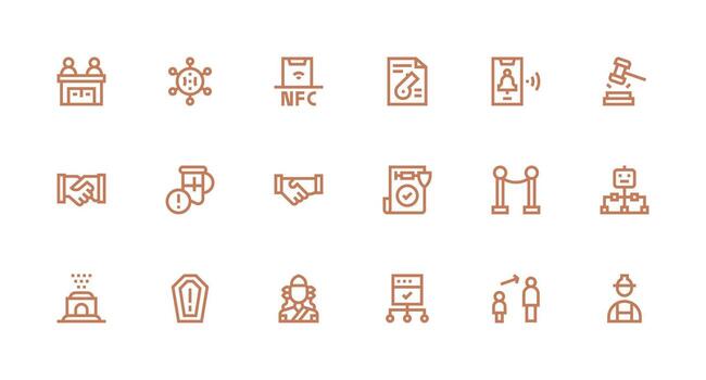 Protocol Icon Collection with 18 Strong Stroke Line Designs Versatile Icon Collection for Designers vector