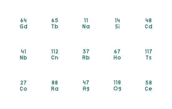 Element Symbol Icon Set with 15 Regular Line Graphics Responsive Icon Set for Flexible Layouts vector