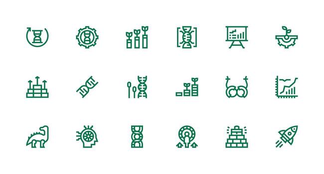 Evolution Icon Set with 18 Strong Stroke Line Graphics Style Icon Set vector