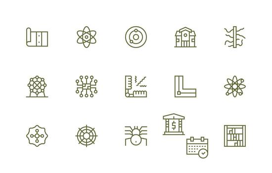 15 regular línea estilo íconos desde esquemático colección web y aplicación icono paquete colección vector