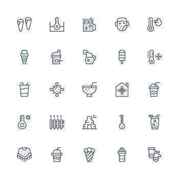 Medium Stroke Outline Icons from Cold Set with 25 Vectors Balanced Icon Set for Functional Design