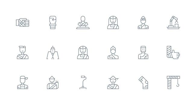 Arm Design Icons featuring 18 in Minimal Line Style Multi-Style Icon Collection vector