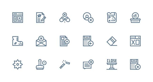 Cancel featuring 18 Icons in Strong Stroke Line Design All Device Compatible Icon Set vector