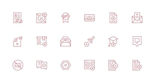 Not Accepted featuring 18 Icons in Minimal Line Design Simple Icon Pack vector