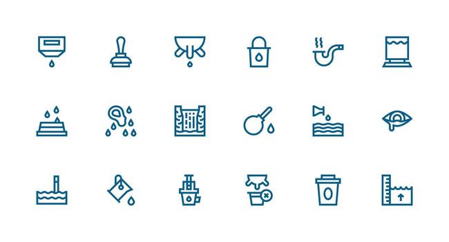 Strong Stroke Line Style Overflow Icons with 18 Vectors Compact Icon Pack