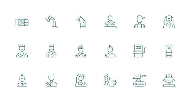 18 Minimal Line Vectors for Arm Theme Simplified Icon Pack for Visual Tools