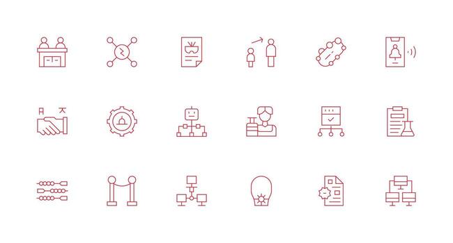 Protocol Design Icons featuring 18 in Minimal Line Style Outline Icon Pack vector