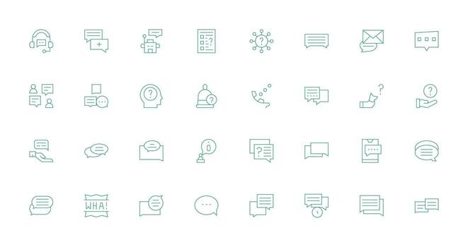 apoyo solicitud conjunto con 32 Delgado línea íconos creativo icono conjunto vector