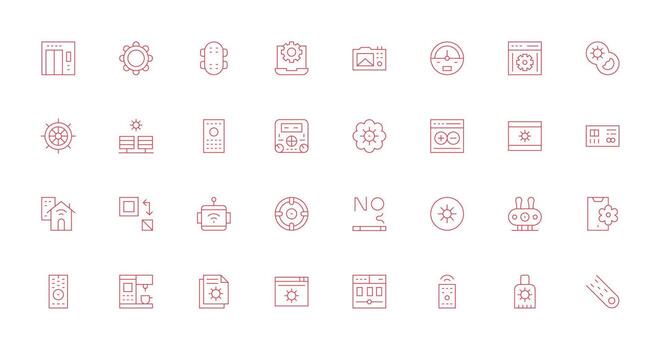 32 Thin Line Icons for Control Panel Graphics Well-Structured Icons for Creative Use vector