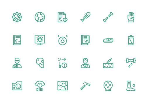 24 Icons for Broken in Thick Line Line Format App Icon Pack vector