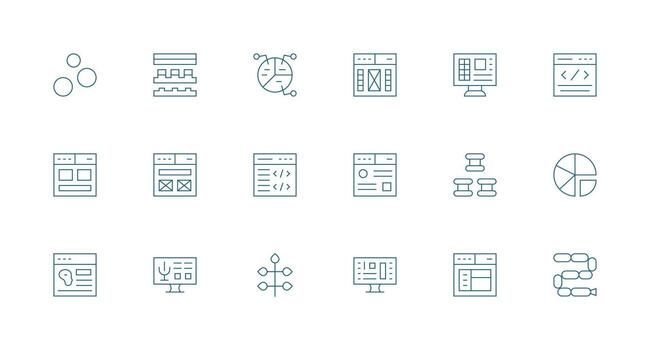 18 Minimal Line Icons for Elements Graphics Pixel Perfect Icon Set vector