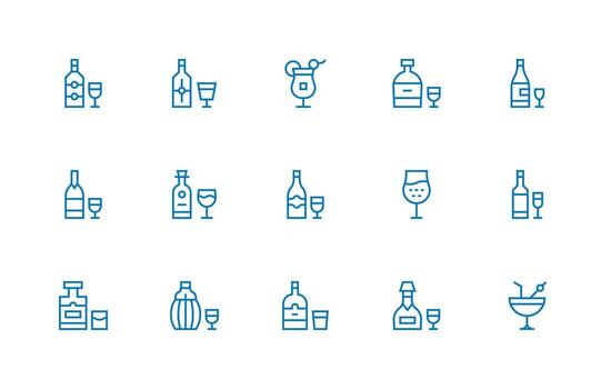 Regular Line Icons from Spirits Set with 15 Vectors UI Icon Set