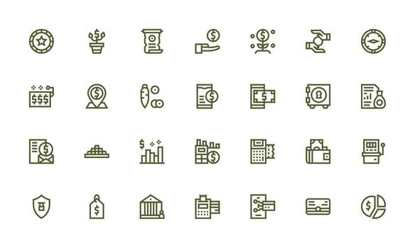 28 Bold Line Style Icons from Money Collection Web and App Icon Pack Collection vector
