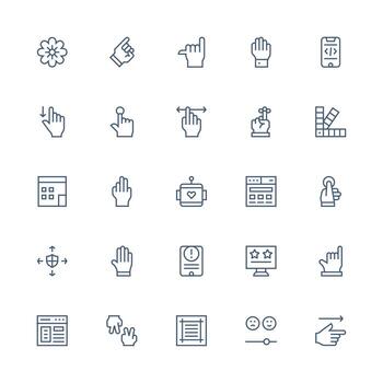 ux incluso 25 medio carrera contorno ilustraciones interfaz icono colección para diario proyectos vector