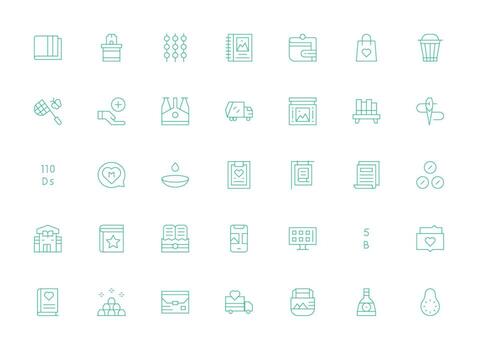 35 íconos para colección en ligero línea formato completamente editable icono conjunto para web vector