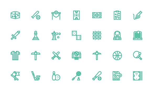 28 negrita línea diseños para juego íconos agudo íconos para presentaciones vector