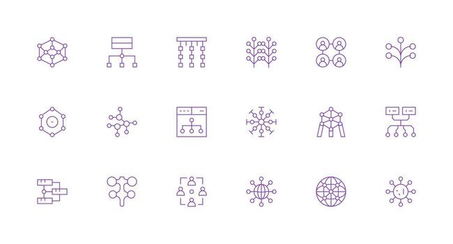 18 Minimal Line Style Icons from Links Collection Smart Icon Collection vector