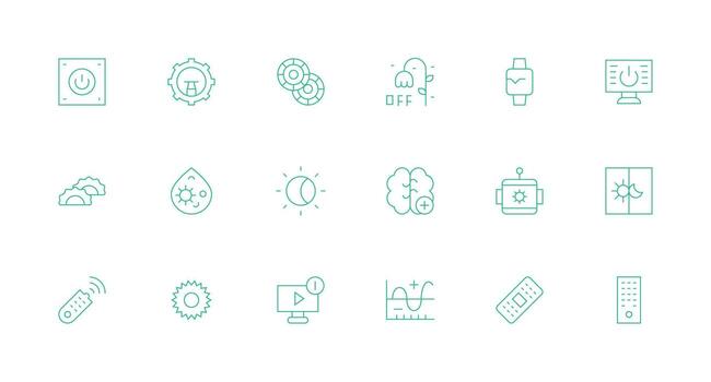 función incluso 18 mínimo línea ilustraciones ui icono conjunto vector