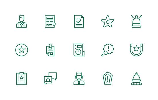 15 Icons for Important in Regular Line Format Digital Icon Collection vector