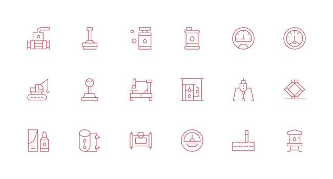 Minimal Line Icons from Hydraulic Set with 18 Vectors Reliable Icons for All Interfaces