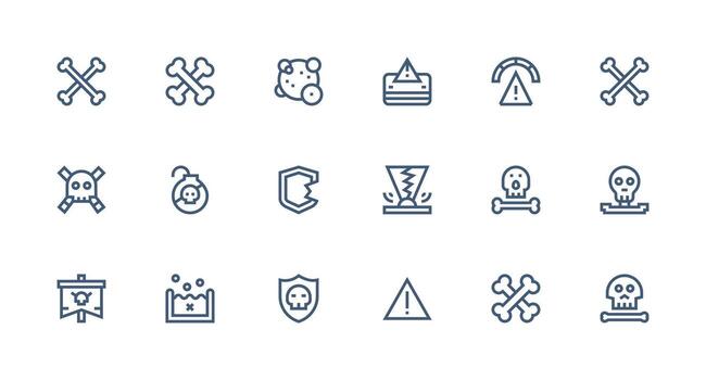 Unsafe Design Icons featuring 18 in Strong Stroke Line Style Flat Icon Set vector