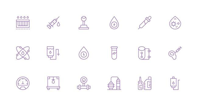 18 mínimo línea estilo íconos desde fluido colección línea icono colección vector