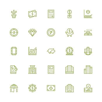 Medium Stroke Outline Icons from Investment Set with 25 Vectors Basic Icon Series