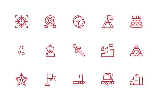 Regular Line Icons from Milestone Set with 15 Vectors Multi-Style Icon Collection