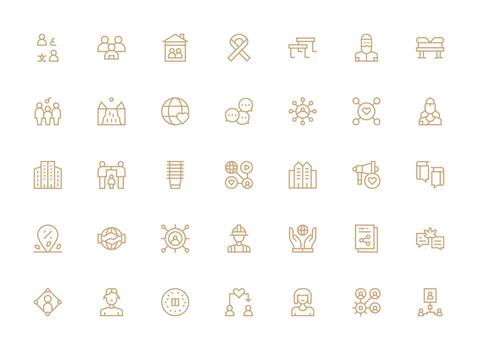 Community Design Icons featuring 35 in Regular Clean Line Style Essential Icons for Rapid UI Building vector