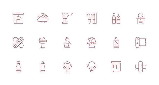 Minimal Line Style Dressing Icons with 18 Vectors Multi-Purpose Icon Set