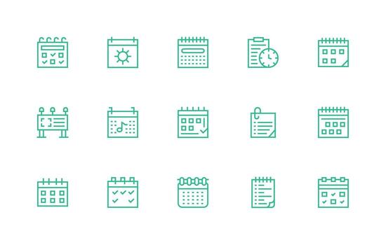15 Regular Line Designs for Reminders Icons Display Icon Pack vector