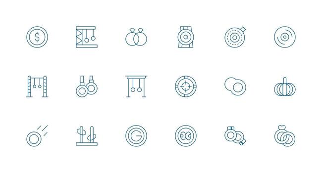 mínimo línea íconos desde anillos conjunto con 18 vectores de múltiples fines icono paquete para plantillas