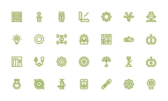 mecanismo conjunto con 28 negrita línea íconos neutral estilo íconos para ninguna proyecto vector