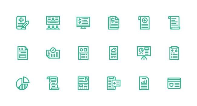 resumen conjunto con 18 fuerte carrera línea íconos icono conjunto para proyectos vector