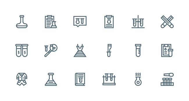 Experimentation including 18 Strong Stroke Line Illustrations User Interface Icons for Digital Products vector
