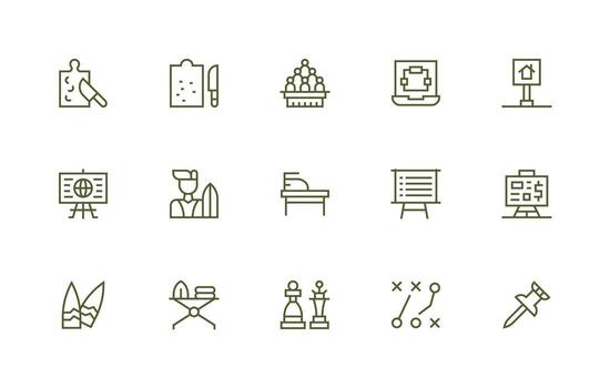 tablero incluso 15 regular línea ilustraciones interfaz íconos para diario utilizar vector