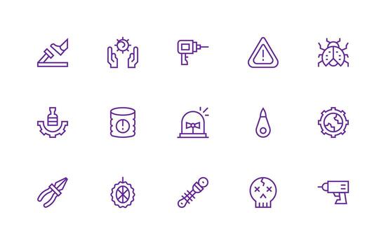 15 Regular Line Style Icons from Fix Collection Multi-Style Icons for Creative Projects vector