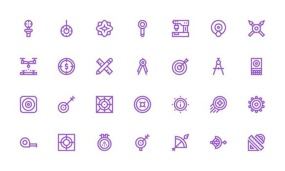 28 Bold Line Designs for Precision Icons Simplified Icon Pack for Visual Tools vector