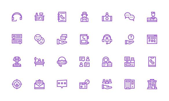 28 negrita línea estilo íconos desde cliente Servicio colección lleno icono biblioteca para ui diseñadores vector