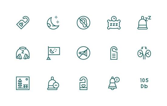 15 Regular Line Designs for Quiet Icons High-Resolution Icons for Any Platform vector