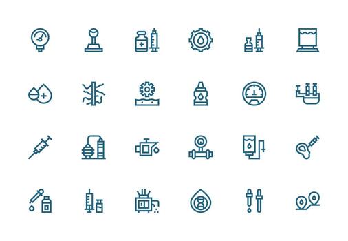 24 Thick Line Line Designs for Fluid Icons UI and UX Focused Icon Collection vector