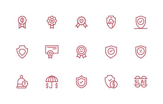 15 Regular Line Icons for Guarantee Graphics Functional Icon Series vector