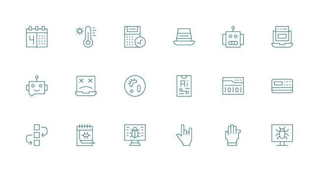 18 mínimo línea estilo íconos desde programa colección estándar icono paquete vector