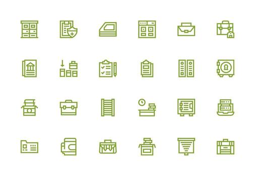 24 Thick Line Line Vectors for Documents Theme Flexible Icon System for Web Interfaces
