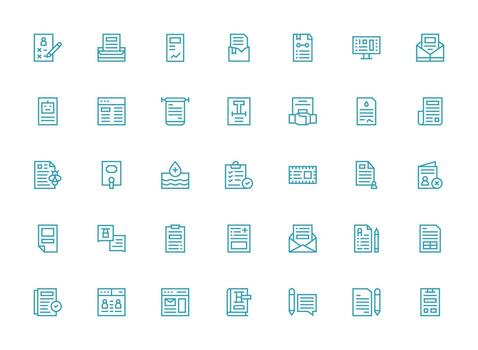 35 Regular Clean Line Style Icons from Form Collection Web Icon Collection vector