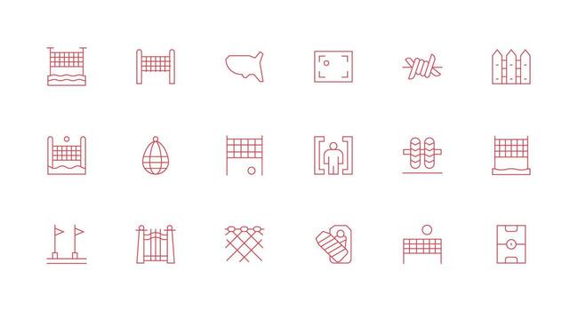 Minimal Line Icons from Boundary Set with 18 Vectors Clean Icon Collection for Web Use