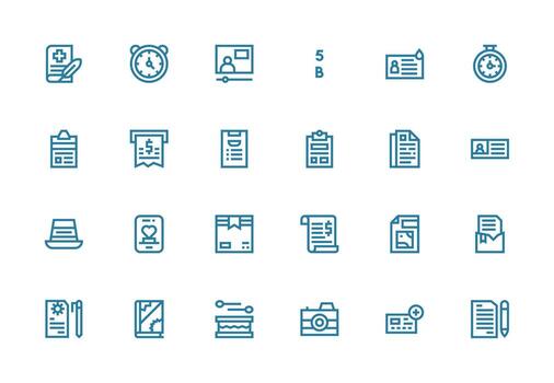 24 Thick Line Line Icons for Record Graphics UI and UX Focused Icon Collection vector